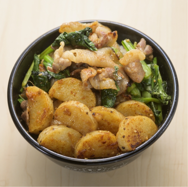 ながいもと豚肉の味噌バター丼